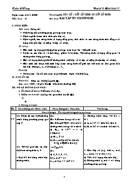 Giáo án môn Đại số & Giải tích 11 tiết 45: Bài tập ôn chương III