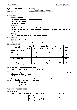 Giáo án môn Đại số & Giải tích 11 tiết 47: Kiểm tra học kì 1