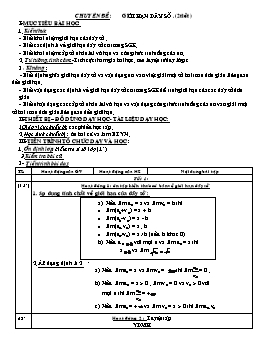 Giáo án Tự chọn 11 - Nâng cao - HK II