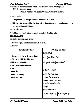 Giáo án Tự chọn Toán 8 - Trường THCS Nam Triều