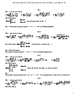 Hướng dẫn ôn tập chương IV Giải tích lớp 11 nâng cao