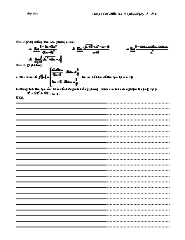 Kiểm tra 45 phút Giải tích 11 - Chương 4