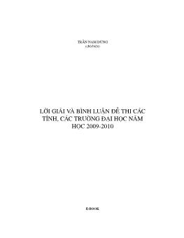 Lời giải và bình luận đề thi các tỉnh, các trường đại học năm học 2009-2010