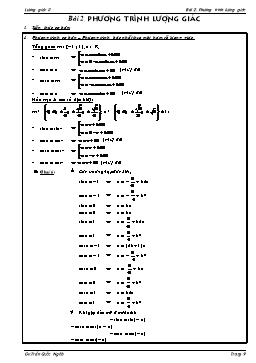 Lượng giác 11 - Bài 2: Phương trình lượng giác