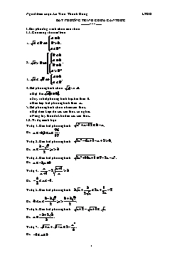Luyện thi đại học: Bất phương trình chứa căn thức