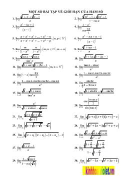 Một số bài tập về giới hạn của hàm số