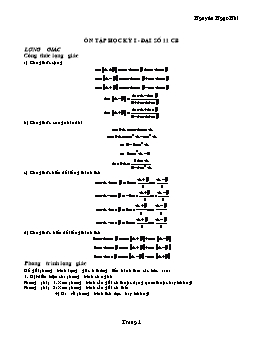 Ôn tập học kỳ I - Đại số 11 CB
