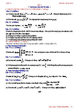 Ôn thi HK II Toán 11 (Đề 3)