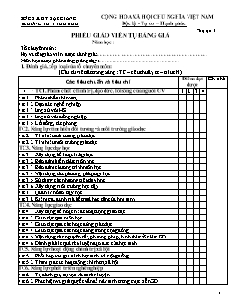 Phiếu giáo viên tự đáng giá