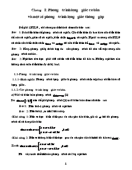 Phương trình lượng giác cơ bản và một số phương trình lượng giác thường gặp