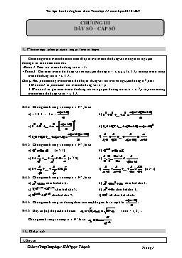 Tài liệu bồi dưỡng kiến thức Toán lớp 11 Chương III: Dãy số – cấp số