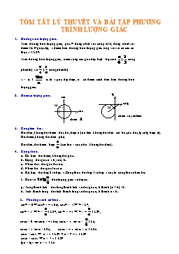 Tóm tắt lý thuyết và bài tập phương trình lượng giác