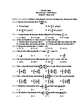 Bài kiểm tra 1 tiết chương I (ĐS> 11 nâng cao)