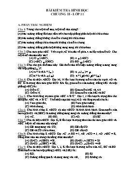 Bài kiểm tra Hình học chương II - Lớp 11