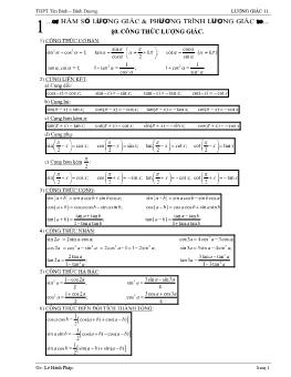 Bài tập Lượng giác 11