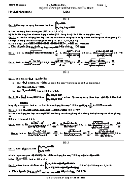 Bộ đề ôn tập kiểm tra giữa HK2 môn Toán 11