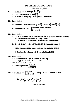 Bộ đề thi thử đại học lần I môn Toán