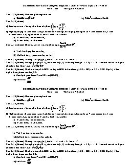Đề khảo sát chất lượng học kì I lớp 11 - Môn: Toán