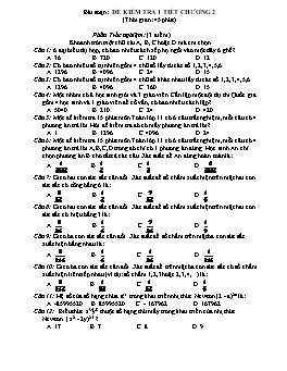 Đề kiểm tra 1 tiết chương 2 - Đại số 11