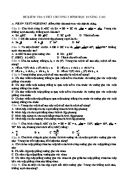 Đề kiểm tra 1 tiết chương 3 Hình học 11 nâng cao