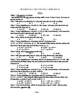 Đề kiểm tra 1 tiết chương I - Hình học 11