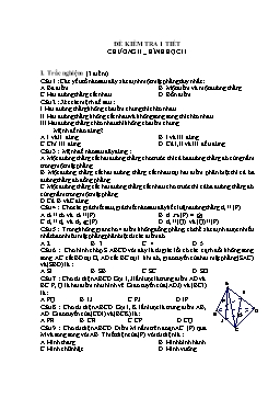 Đề kiểm tra 1 tiết chương II _ Hình học 11