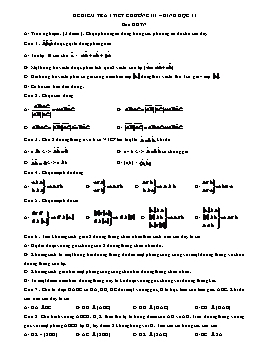 Đề kiểm tra 1 tiết chương III – Hình học 11 ban KHTN
