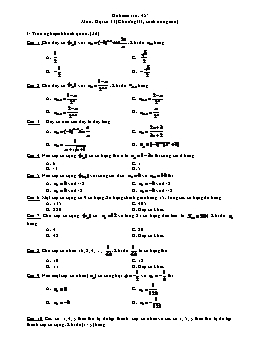 Đề kiểm tra: 45’ Môn: Đại số 11 (Chương III, sách nâng cao)