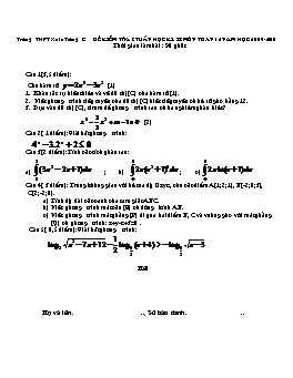 Đề kiểm tra 8 tuần học kỳ II môn Toán 12