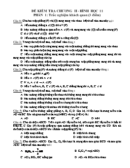 Đề kiểm tra chương II - Hình học 11