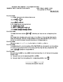 Đề kiểm tra học kì I môn: Toán; khối 11- CB