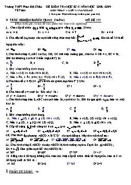 Đề kiểm tra học kì II môn Toán – lớp 11 nâng cao (Đề 3)