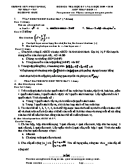 Đề kiểm tra học kỳ I môn Toán khối 11