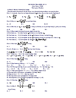 Đề kiểm tra học kỳ II môn Toán 11 CB