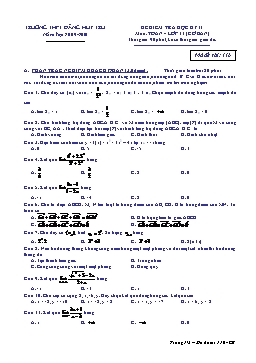Đề kiểm tra học kỳ II môn: Toán - Lớp 11 (cơ bản)
