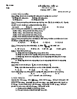 Đề kiểm tra viết 45 phút môn Hình học 11