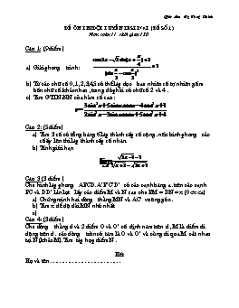 Đề ôn thi đội tuyển festival (đề số 1) môn Toán 11