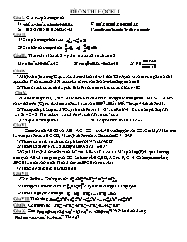 Đề ôn thi học kì I Toán 11