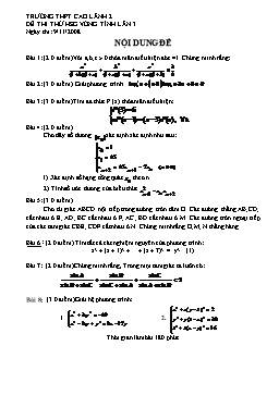 Đề ôn thi học sinh giỏi Toán 11 (Đề 16)