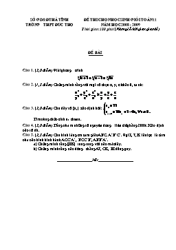 Đề ôn thi học sinh giỏi Toán 11 (Đề 6)