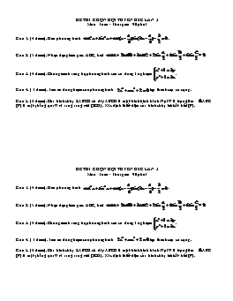 Đề thi chọn đội tuyển HSG lần 3 môn Toán
