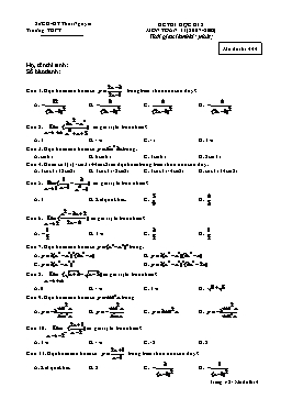 Đề thi học kì 2 môn Toán 11 (Giới hạn) - Mã đề thi 444