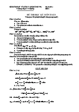 Đề thi học kỳ 1 môn Toán 11 Trường cấp 2-3 Triệu Đại