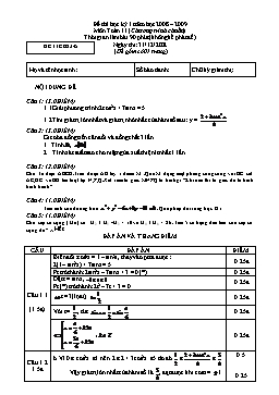 Đề thi học kỳ I Môn Toán 11 (Chương trình chuẩn)