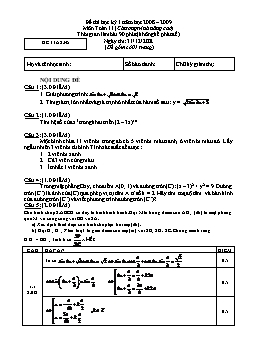 Đề thi học kỳ I Môn Toán 11 (Chương trình nâng cao)