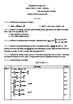 Đề thi học kỳ I môn Toán – lớp 11 (Đề 12)