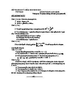 Đề thi học kỳ I môn Toán – lớp 11 (Đề 24)