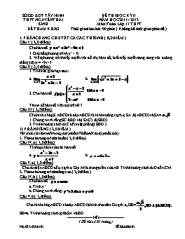 Đề thi học kỳ II Môn: Toán Lớp 11 THPT