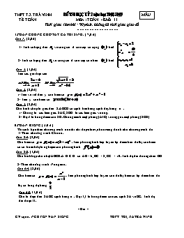 Đề thi mẫu học kì 2 môn: Toán - Khối 11