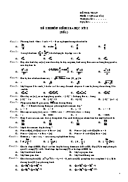 Đề thi môn kiểm tra học kỳ I Môn Toán 11 (đề 1)